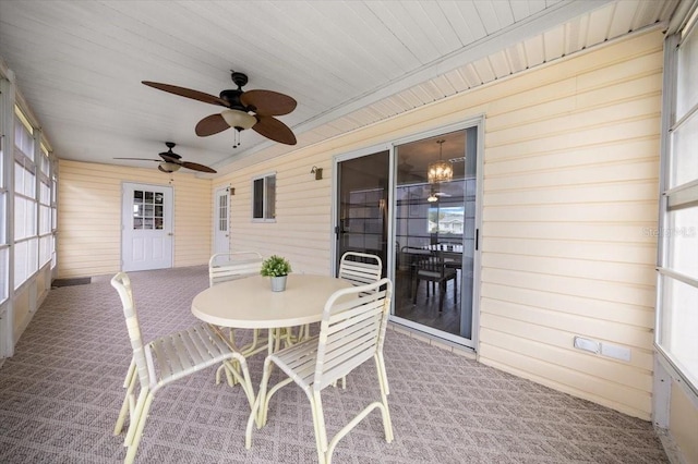 10492 SE 178th St, Summerfield, FL 34491 - sunroom / solarium featuring ceiling fan, outdoor dining space, and healthy amount of natural light