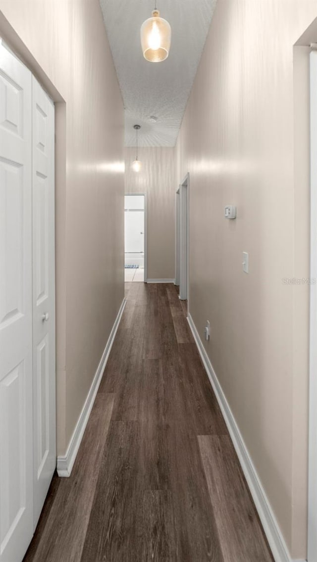 705 Guava Dr, Saint Augustine, FL 32095 - hall featuring dark wood-style floors and baseboards