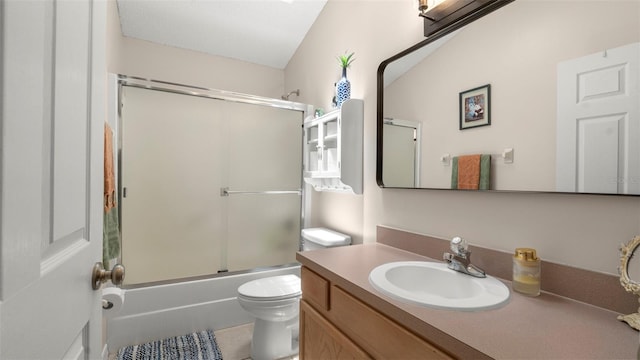 705 Guava Dr, Saint Augustine, FL 32095 - bathroom featuring vanity, enclosed tub / shower combo, and tile patterned floors