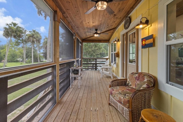5328 Riverside Dr, Yankeetown, FL 34498 - sunroom featuring a ceiling fan
