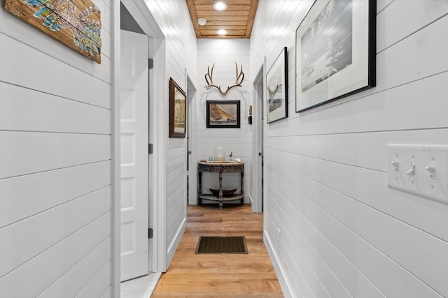5328 Riverside Dr, Yankeetown, FL 34498 - corridor featuring recessed lighting and light wood-type flooring