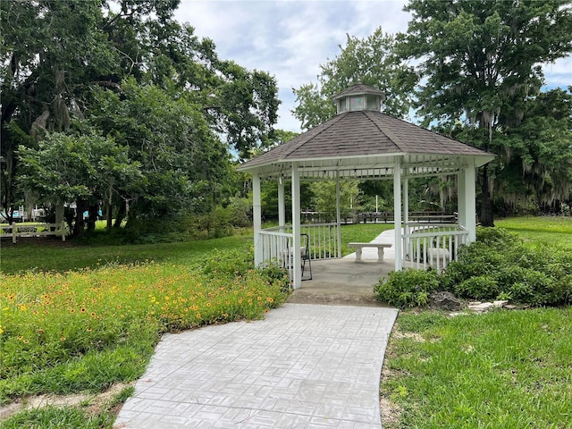 5328 Riverside Dr, Yankeetown, FL 34498 - view of community with a gazebo and a lawn