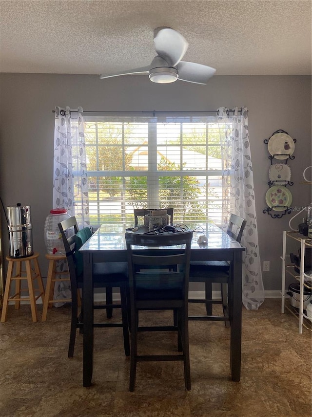 9771 SW 97th Ln, Ocala, FL 34481 - dining room featuring a textured ceiling and ceiling fan