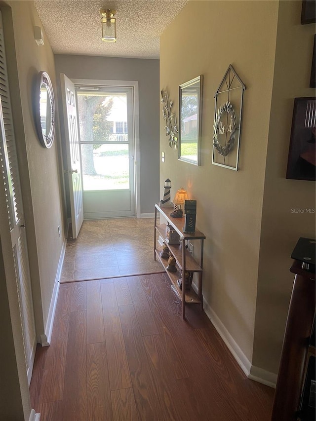 9771 SW 97th Ln, Ocala, FL 34481 - entryway featuring wood finished floors and a textured ceiling