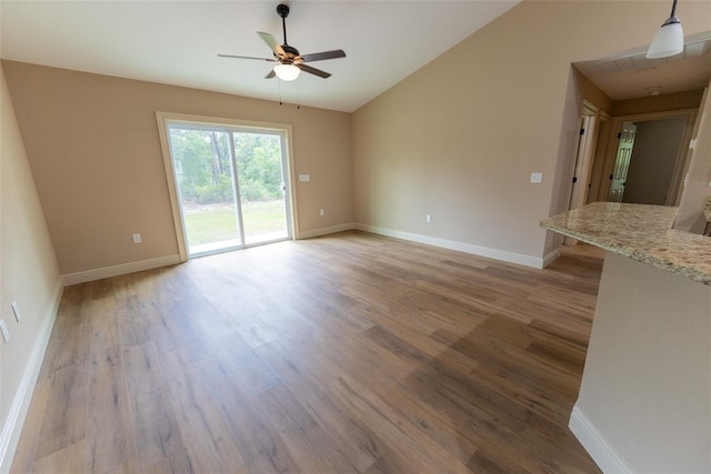 45 Pecan Course Loop, Ocala, FL 34472 - spare room featuring light wood-style floors, a ceiling fan, and vaulted ceiling