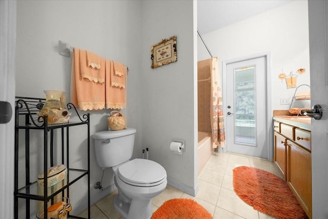 19583 SW 77th Loop, Dunnellon, FL 34432 - bathroom with vanity, shower / bath combo, and tile patterned floors