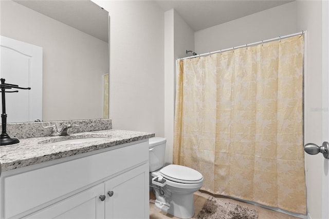 547 Tanaro Ln, Haines City, FL 33844 - bathroom with vanity, a shower with shower curtain, and tile patterned flooring