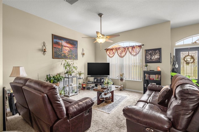 2587 W Angola Dr, Beverly Hills, FL 34465 - living area featuring carpet floors and ceiling fan