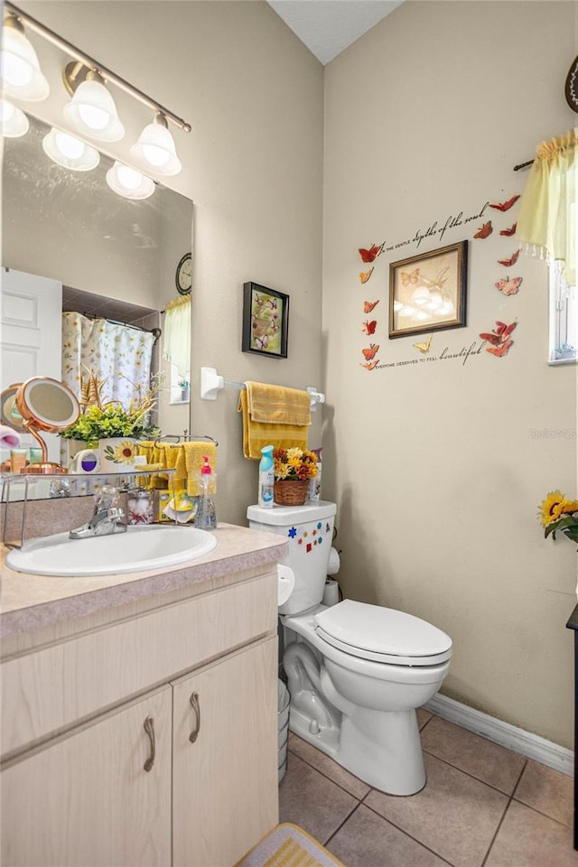 2587 W Angola Dr, Beverly Hills, FL 34465 - full bathroom with tile patterned floors, vanity, and curtained shower