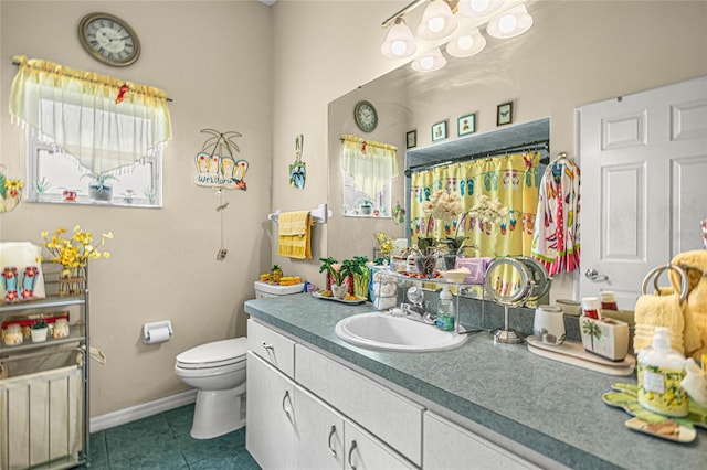 2587 W Angola Dr, Beverly Hills, FL 34465 - full bath featuring tile patterned flooring, vanity, and a shower with shower curtain