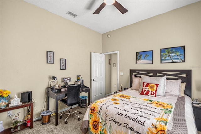 2587 W Angola Dr, Beverly Hills, FL 34465 - bedroom with carpet flooring, an office area, and ceiling fan