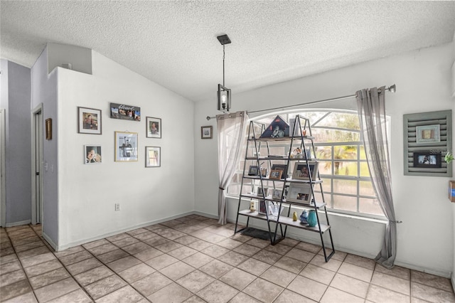 2685 W Apricot Dr, Beverly Hills, FL 34465 - dining space featuring a textured ceiling, healthy amount of natural light, and vaulted ceiling