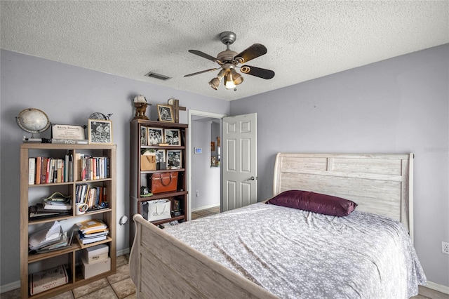 2685 W Apricot Dr, Beverly Hills, FL 34465 - bedroom with a textured ceiling and a ceiling fan