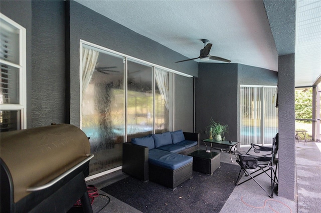 2685 W Apricot Dr, Beverly Hills, FL 34465 - view of patio with ceiling fan and an outdoor hangout area