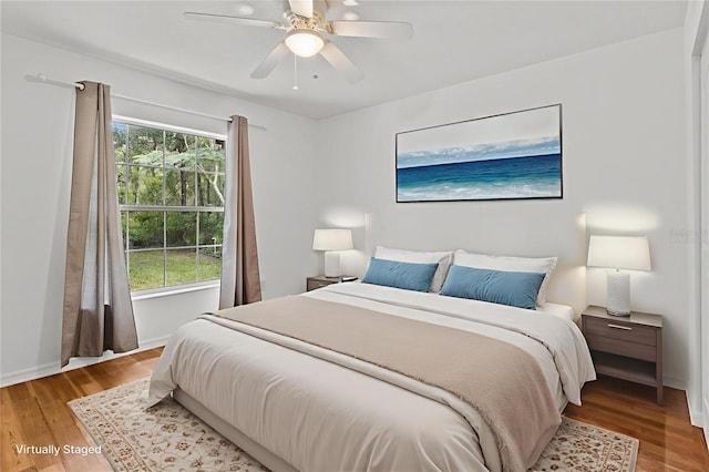 2105 E Dearborn Dr, Hernando, FL 34442 - bedroom featuring light wood-style flooring and a ceiling fan