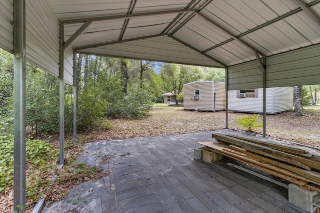2105 E Dearborn Dr, Hernando, FL 34442 - wooden terrace featuring a storage shed and a carport