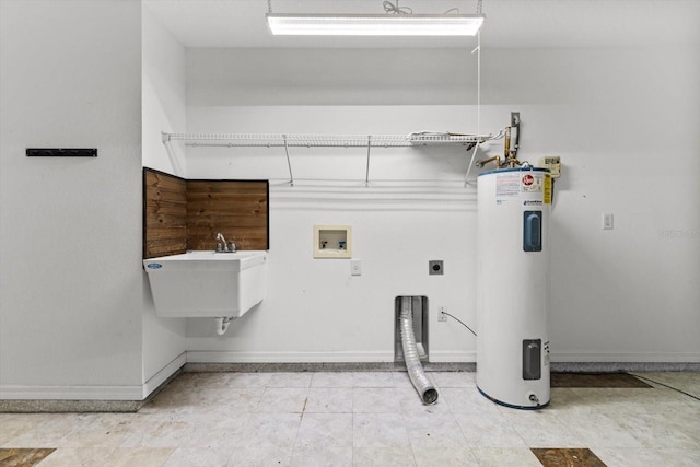 2105 E Dearborn Dr, Hernando, FL 34442 - laundry room featuring water heater, hookup for an electric dryer, and hookup for a washing machine