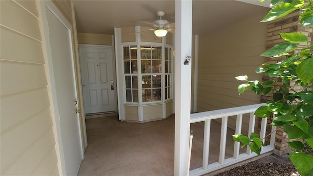 6421 Remus Dr, New Port Richey, FL 34653 - entrance to property with ceiling fan