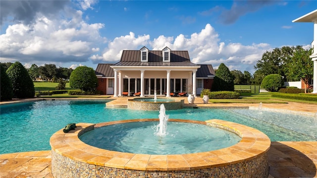 17800 SE 237th Ct, Umatilla, FL 32784 - view of pool with a pool with connected hot tub and a patio area