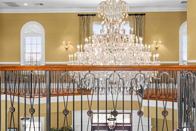 17800 SE 237th Ct, Umatilla, FL 32784 - detailed view of a chandelier, ornamental molding, and arched walkways