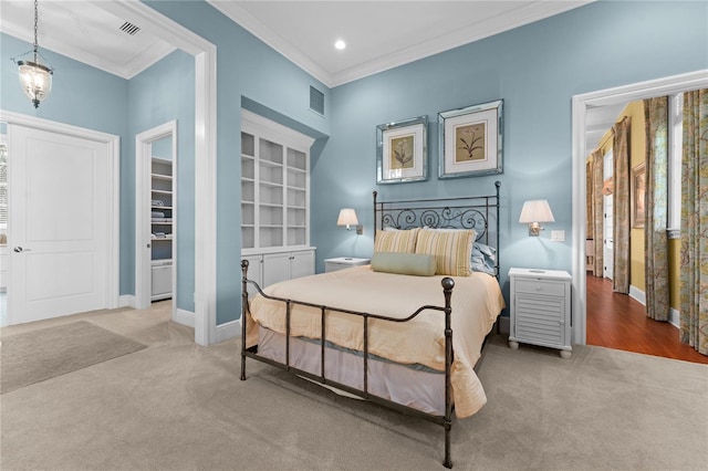 17800 SE 237th Ct, Umatilla, FL 32784 - bedroom featuring crown molding, carpet, and recessed lighting
