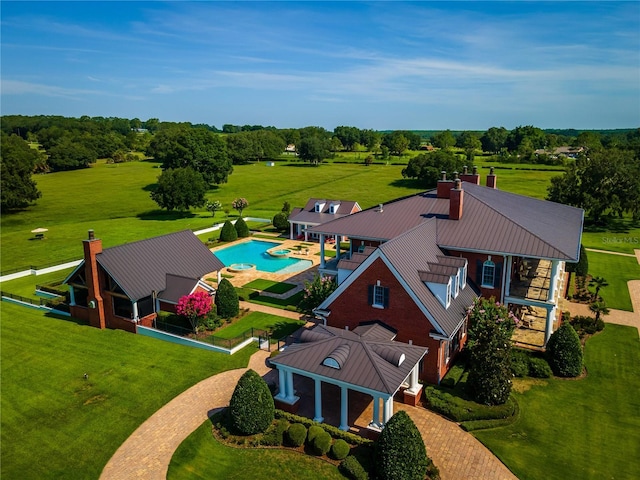 17800 SE 237th Ct, Umatilla, FL 32784 - view from above of property with a pool and a tree filled landscape
