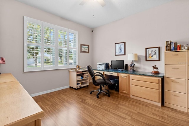 9251 SW 94th Loop, Ocala, FL 34481 - office featuring light wood-type flooring and a ceiling fan