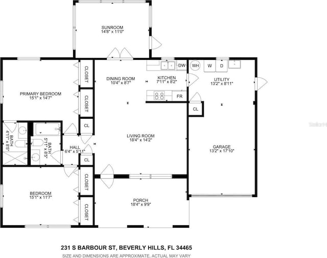 231 S Barbour St, Beverly Hills, FL 34465 - view of property floor plan