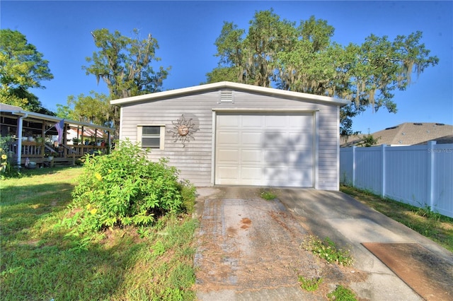 view of garage