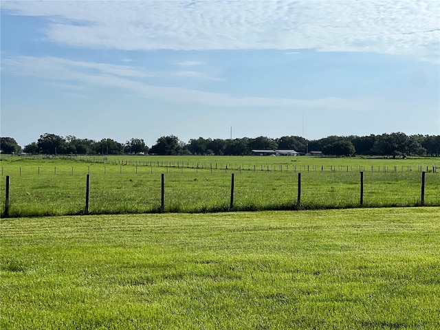 view of yard with a rural view