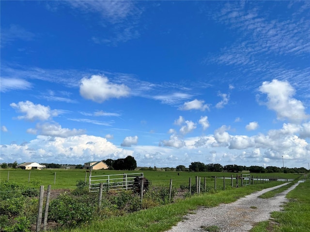 view of yard featuring a rural view