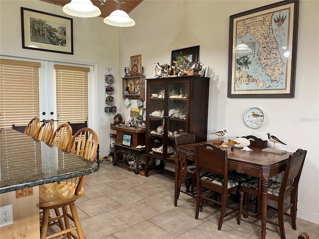 view of tiled dining area