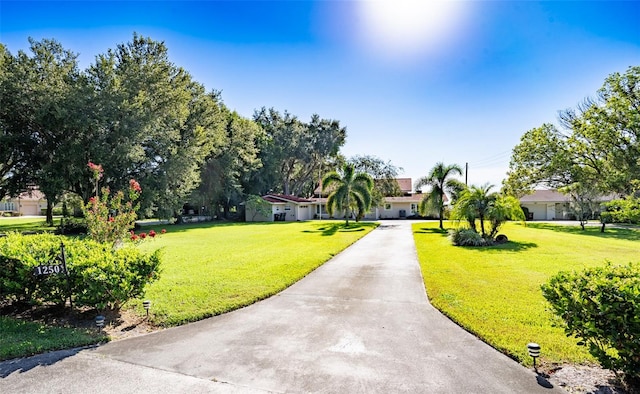 view of front facade with a front yard