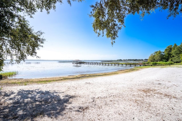 property view of water with a boat dock