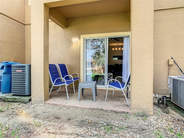 view of patio / terrace with central air condition unit