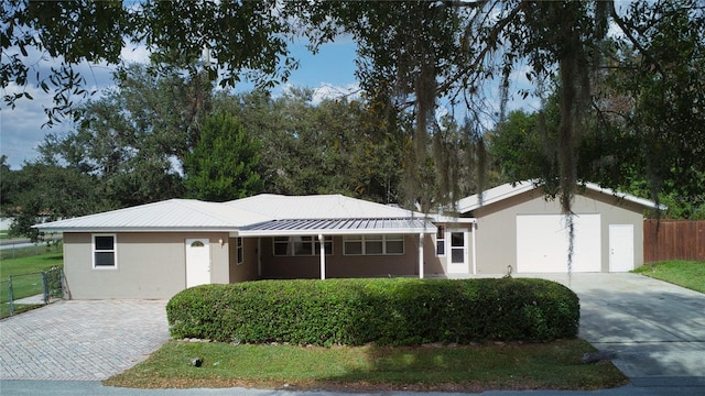 view of single story home