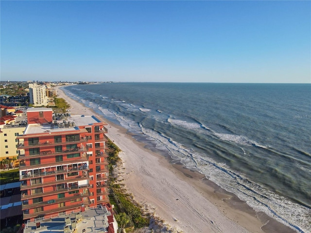 view of water feature featuring a beach view