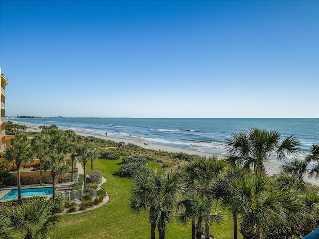 water view with a view of the beach