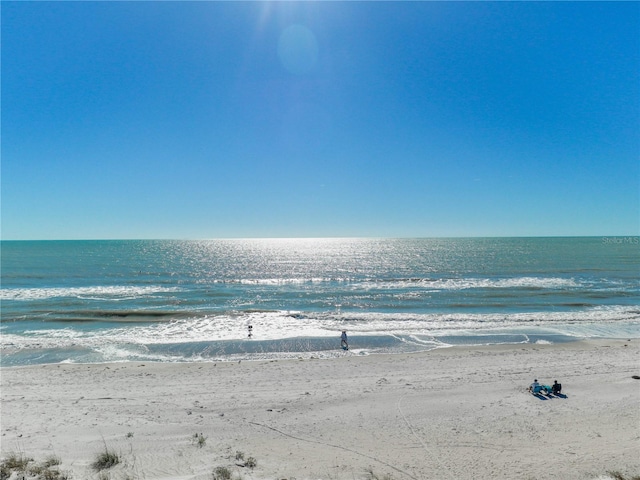 property view of water with a beach view