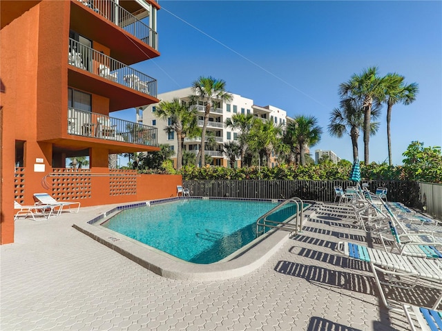 view of pool with a patio area