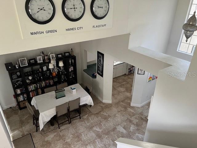 interior space with light tile patterned floors