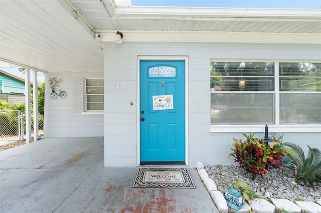 view of doorway to property