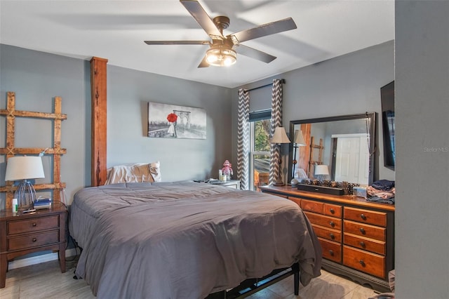 bedroom with ceiling fan