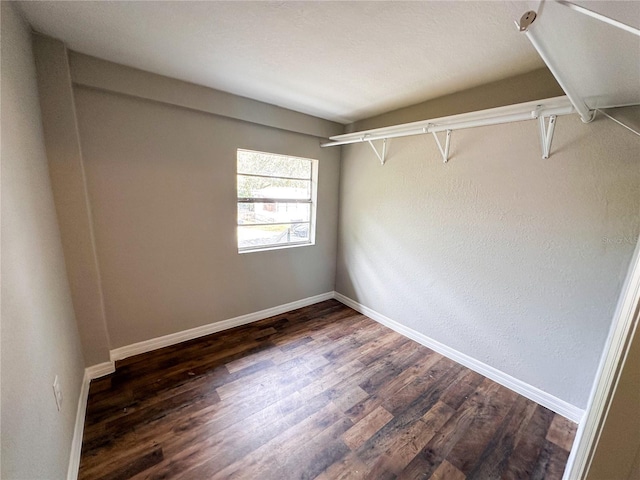 interior space with dark wood-type flooring