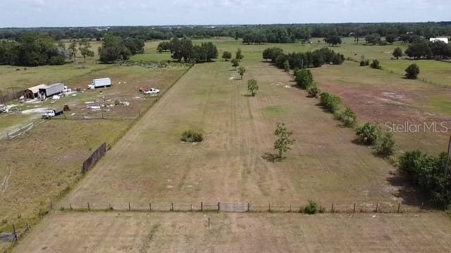 bird's eye view featuring a rural view