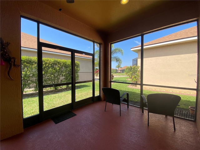 view of sunroom