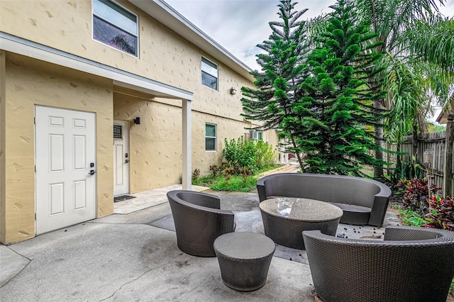 view of patio with an outdoor hangout area