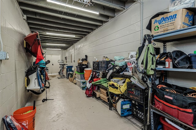 view of storage area