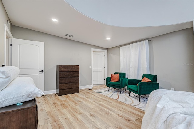 bedroom featuring light wood-type flooring