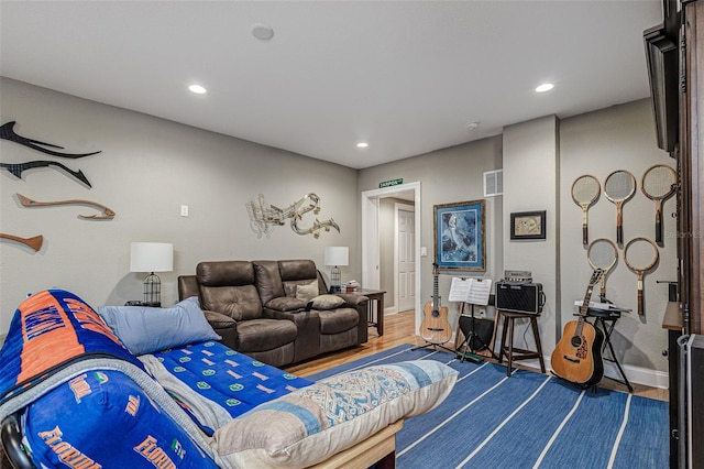 living room featuring hardwood / wood-style flooring